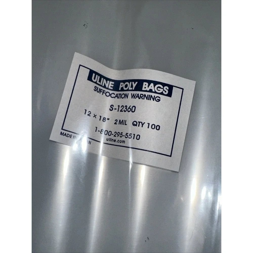 ULINE 2 MIL CLEAR INDUSTRIAL POLY BAGS 12 x 18